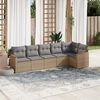 vidaXL Salon de jardin avec coussins 6 pcs beige r&eacute;sine tress&eacute;e