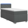 vidaXL Lit de box spring avec matelas et LED Gris fonc&eacute; 90 x 190 cm