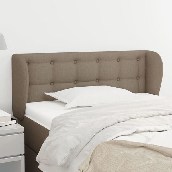 vidaXL T&ecirc;te de lit avec oreilles Taupe 93x23x78/88 cm Tissu