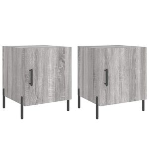 vidaXL Tables de chevet 2 pcs sonoma gris 40x40x50cm bois d'ing&eacute;nierie