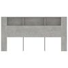 vidaXL Armoire de tête de lit Gris béton 200x18,5x104,5 cm