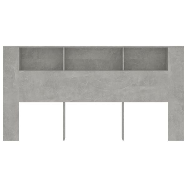 vidaXL Armoire de tête de lit Gris béton 200x18,5x104,5 cm
