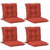 vidaXL Coussins de chaise &agrave; dossier bas lot de 4 rouge m&eacute;lang&eacute; tissu