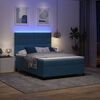 vidaXL Lit &agrave; ressort LED avec matelas Bleu fonc&eacute; 140 x 200 cm Velours