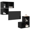 vidaXL Ensemble meuble TV 4 pcs Chêne noir Bois d'ingénierie
