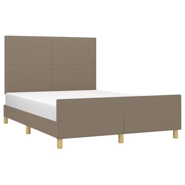vidaXL Cadre de lit sans matelas taupe 140x200 cm tissu