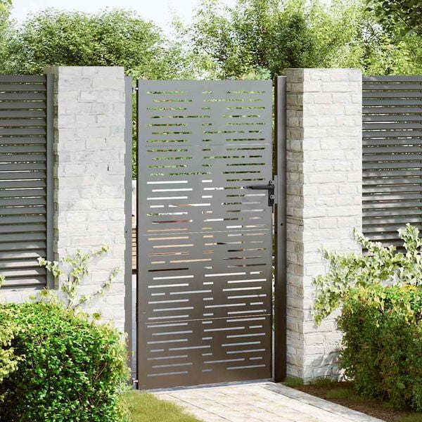 vidaXL Portail de jardin 100x175 cm en acier Corten, design carr&eacute;