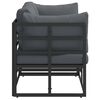 vidaXL Mobilier de jardin avec coussin avec oreiller Noir Aluminium