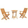 vidaXL Ensemble bistro pliant 3 pcs Marron Bois d'Acacia Massif