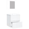 vidaXL Armoire lavabo de salle de bain bassin et miroir Blanc brillant