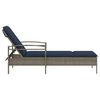 vidaXL Chaise longue avec coussin Gris 63 x 200 x 81 cm Résine tressée (États-Unis uniquement)