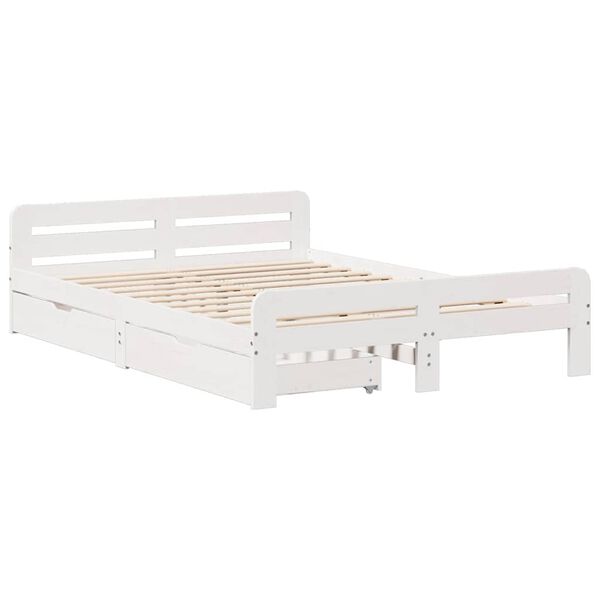vidaXL Cadre de lit sans matelas blanc 160x200 cm bois de pin massif