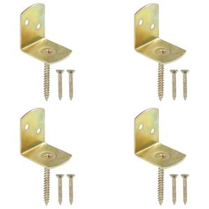 vidaXL Supports de panneau de clôture 4 pcs Forme en L Métal galvanisé