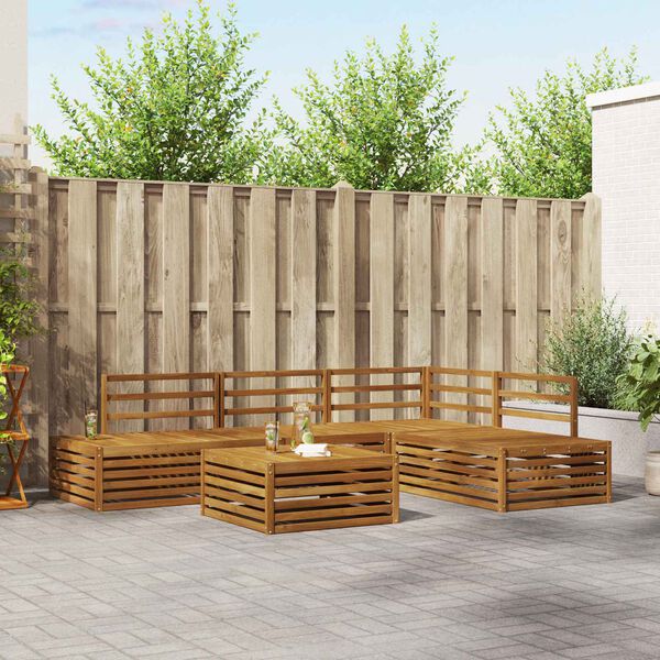 vidaXL Ensemble de canap&eacute;s d'ext&eacute;rieur 5 Pi&egrave;ce Naturel