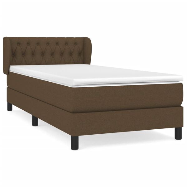 vidaXL Sommier &agrave; lattes de lit avec matelas Marron fonc&eacute; 100x200 cm