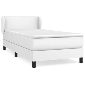 vidaXL Sommier &agrave; lattes de lit avec matelas Blanc 90x200 cm Similicuir