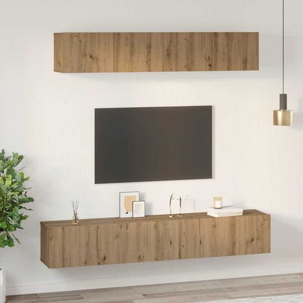 vidaXL Ensemble meuble TV 5 pcs Ch&ecirc;ne artisanal Bois d'ing&eacute;nierie