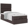 vidaXL Lit ottoman avec matelas marron fonc&eacute; 100x200 cm tissu