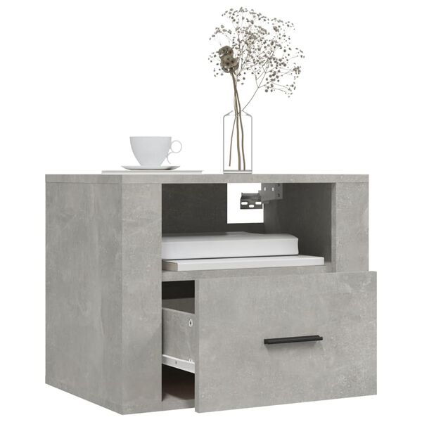 vidaXL Tables de chevet murales 2 pcs Gris b&eacute;ton 50x36x40 cm