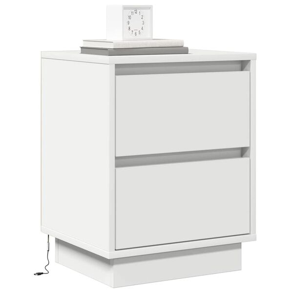 vidaXL Cabinet de chevet Blanc 39 x 34,5 x 50 cm Bois d'ingénierie
