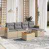 vidaXL Salon de jardin avec coussins 6pcs m&eacute;lange beige r&eacute;sine tress&eacute;e
