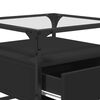 vidaXL Table basse avec dessus en verre noir 50x50x45 cm acier