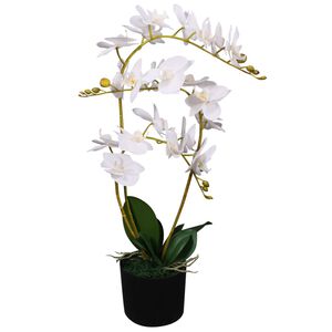 vidaXL Plante artificielle avec pot Orchid&eacute;e 65 cm Blanc