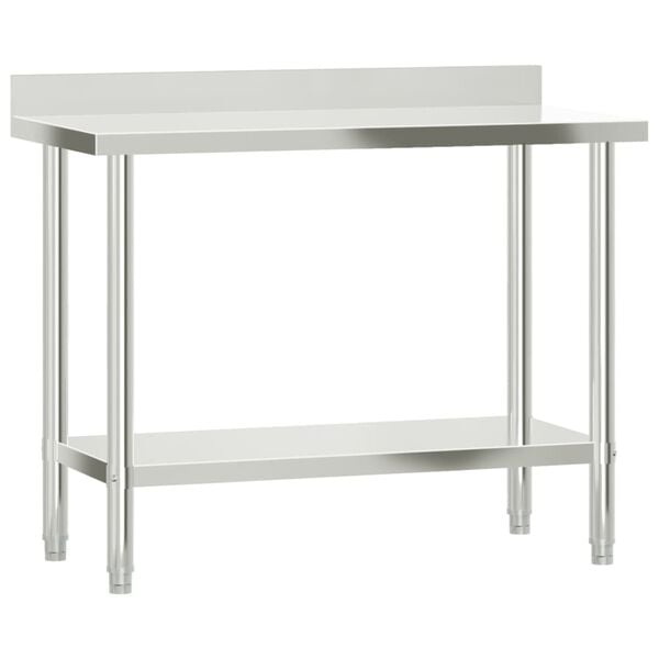 vidaXL Table de travail de cuisine avec &eacute;tag&egrave;re 110x55x150 cm inox