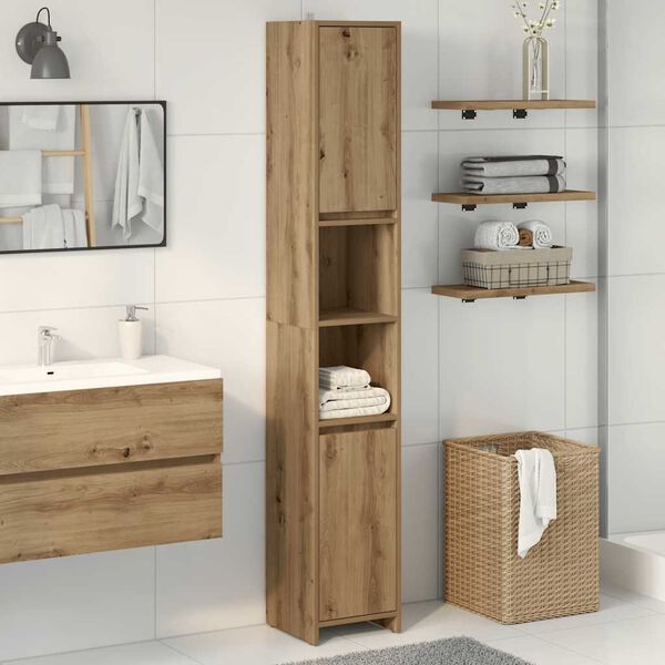 vidaXL Armoire de salle de bain chêne artisanal 30x30x183,5 cm