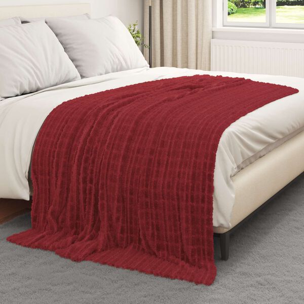 vidaXL Couvertures &agrave; jeter 6 pcs Rouge Bordeaux 200 x 150 cm Toison
