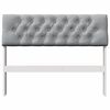 vidaXL T&ecirc;te de lit capitonn&eacute;e Gris clair 100 cm Pin massif