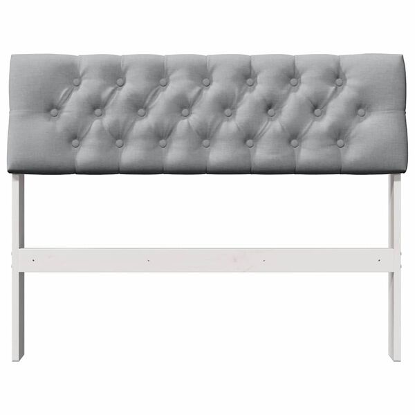 vidaXL T&ecirc;te de lit capitonn&eacute;e Gris clair 100 cm Pin massif