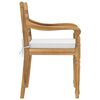 vidaXL Ensemble &agrave; manger de jardin et coussins blanc 5 pcs teck massif