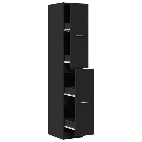 vidaXL Armoire d'apothicaire noir 30x41x174,5 cm bois d'ingénierie