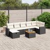 vidaXL Salon de jardin 8 pcs avec coussins noir r&eacute;sine tress&eacute;e