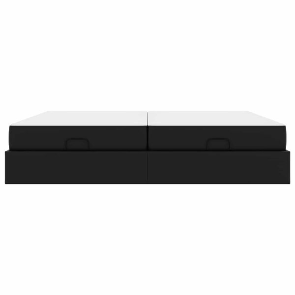 vidaXL Cadre de lit avec matelas Noir 200 x 200 cm Faux cuir