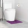 vidaXL Tapis de bain antid&eacute;rapant avec d&eacute;coupe pour toilette Violet