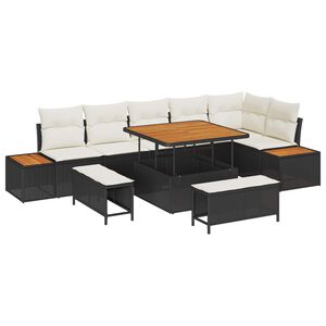 vidaXL Ensemble de canap&eacute; de jardin 9 pc 8-Nombre de places