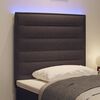 vidaXL T&ecirc;te de lit LED avec t&ecirc;te de lit Marron fonc&eacute; 100 cm Polyester