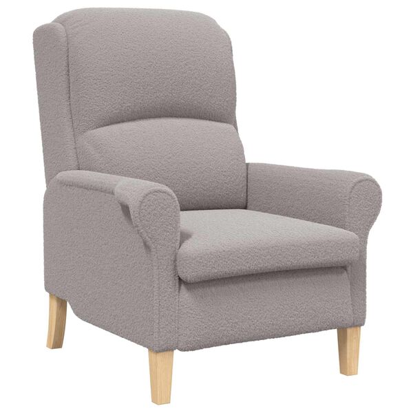 vidaXL fauteuil Gris clair 76 x 94 x 102 cm Tissu en Sherpa doux