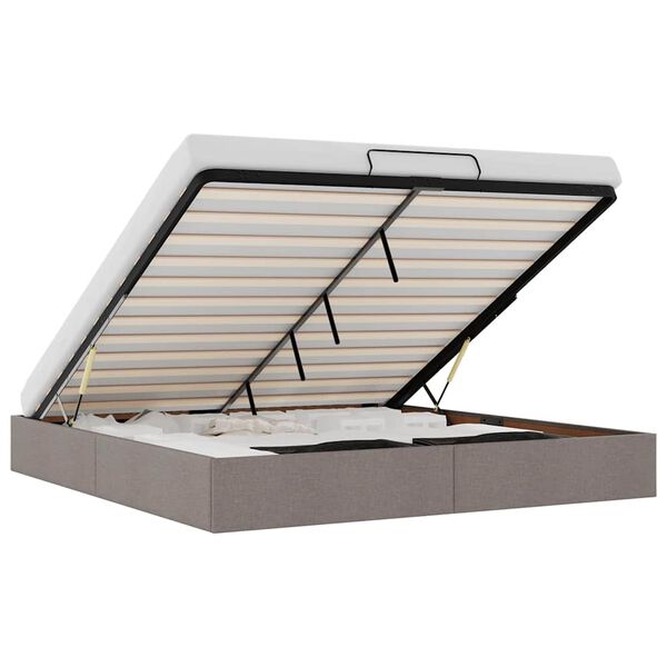 VidaXL Cadre de lit ottoman sans matelas taupe 180x200 cm tissu
