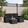 vidaXL Salon de jardin 5 pcs avec coussins noir r&eacute;sine tress&eacute;e