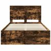 vidaXL Cadre de lit Ch&ecirc;ne fum&eacute; 135 x 190 cm Bois de pin massif