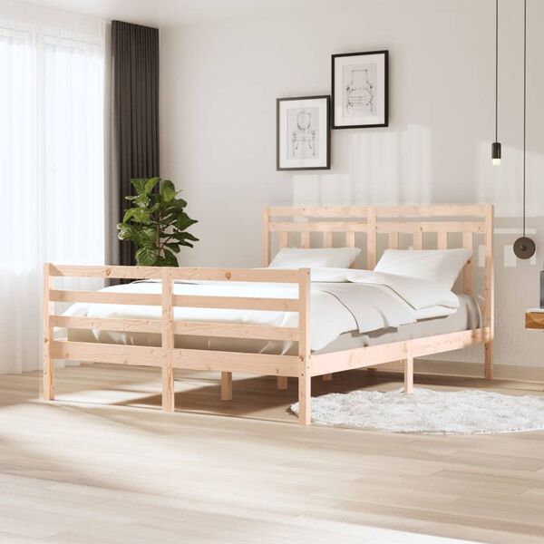 vidaXL Cadre de lit sans matelas bois massif 160x200 cm