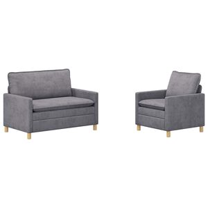 vidaXL Ensemble de Canap&eacute;s 2 pc Gris clair Polyester