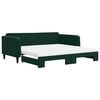 vidaXL Lit de jour et gigogne et matelas vert fonc&eacute; 100x200 cm velours