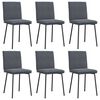 vidaXL Chaises &agrave; manger lot de 6 gris fonc&eacute; velours