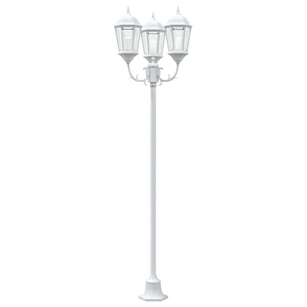 vidaXL Lumi&egrave;re de jardin Blanc 57 x 49 x 241 cm Aluminium et verre