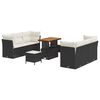 vidaXL Ensemble de canap&eacute; de jardin 9 pc Noir polyrotin