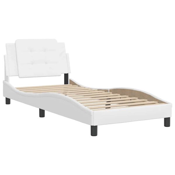vidaXL Cadre de lit sans matelas Zadar blanc 100x203 cm similicuir